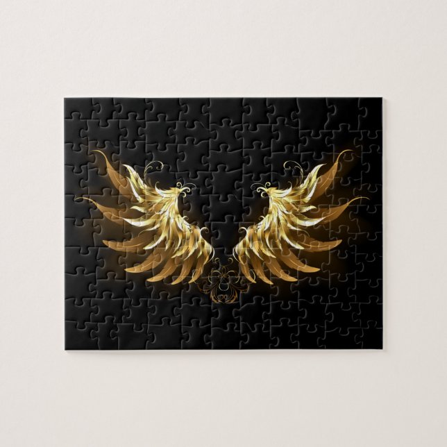 Puzzle Ailes d'Ange d'or sur arrière - plan noir (Horizontal)