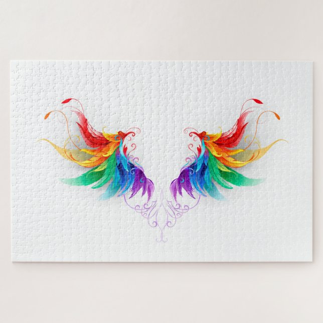 Puzzle Ailes fluffy arc-en-ciel (Horizontal)