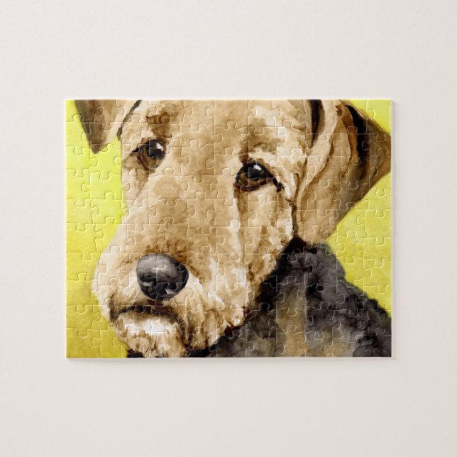 Puzzle Airedale Terrier Aquarelle Portrait (Horizontal)