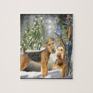 Puzzle Airedale Terrier Cadeaux de la Journée d'hiver