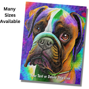 Puzzle Ajouter le nom Texte, Boxer Chien Adorable Peintur