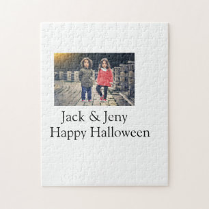 Puzzle ajouter nom photo texte Halloween enfant fille gar