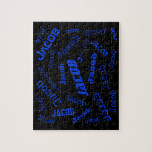 Puzzle Ajouter un nom ou un mot   Bleu et noir
