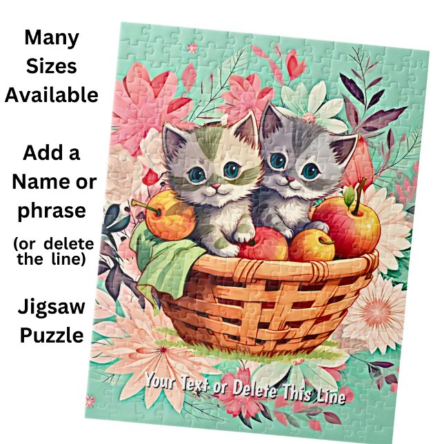 Puzzle Ajouter un nom Texte, Cute Kittens dans le panier  (Créateur téléchargé)