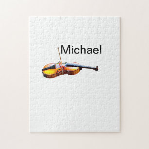 Puzzle Ajouter votre nom texte brun violon musique amoure