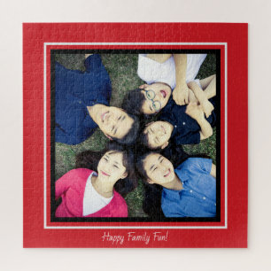 Puzzle Ajouter Votre Photo Favorite Bordure Rouge Noir Pe