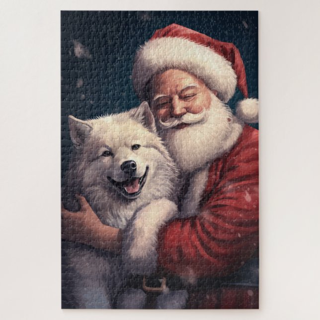 Puzzle Akita avec Noël du Père Noël (Vertical)