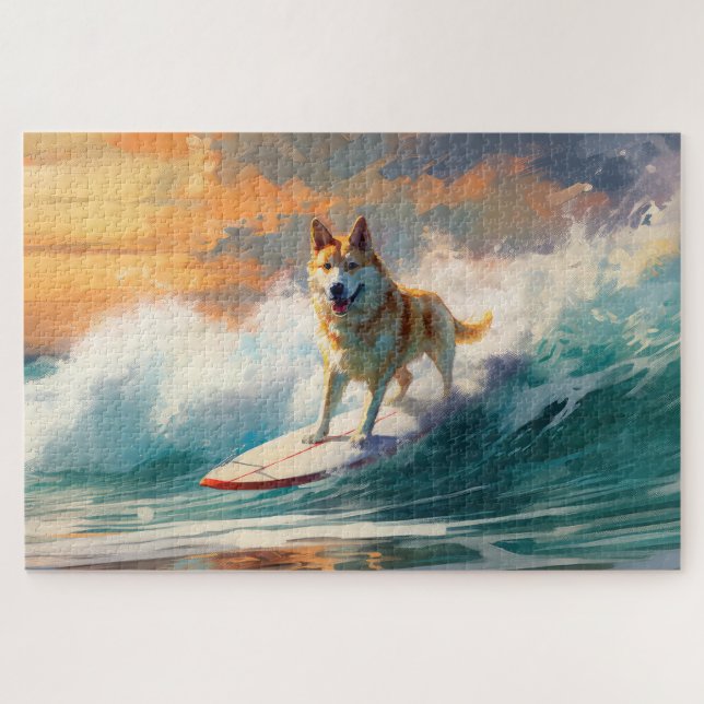 Puzzle Akita Beach Surf Peinture (Horizontal)