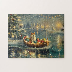 Puzzle Akita Christmas Festive Voyage