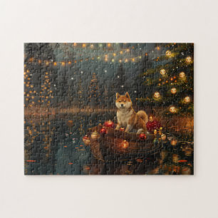 Puzzle Akita Christmas Festive Voyage