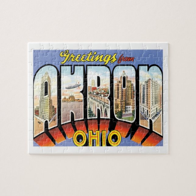 Puzzle Akron Ohio Vintage voyage (Horizontal)