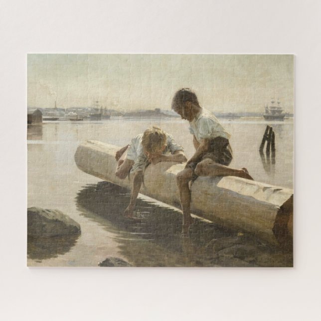 Puzzle Albert Edelfeel - Deux garçons sur un carnet (Horizontal)