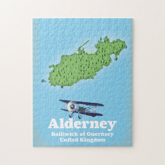 Puzzle Alderney Bailiwick de Guernesey Carte du Royaume-U (Vertical)