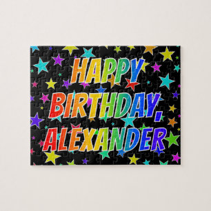 Puzzle "ALEXANDER" First Name, Fun "HAPPY BIRTHDAY"