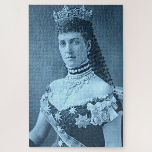 Puzzle Alexandra de Danemark en bleu