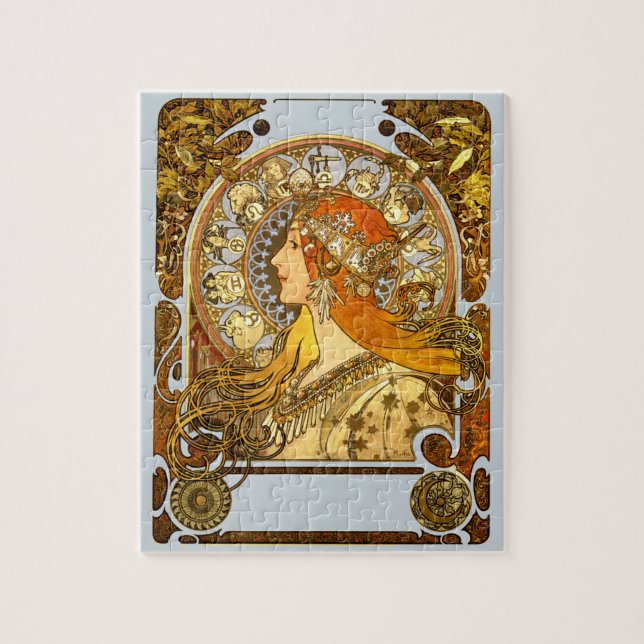 Puzzle Alfonse Mucha Zodiac Art nouveau femme (Vertical)