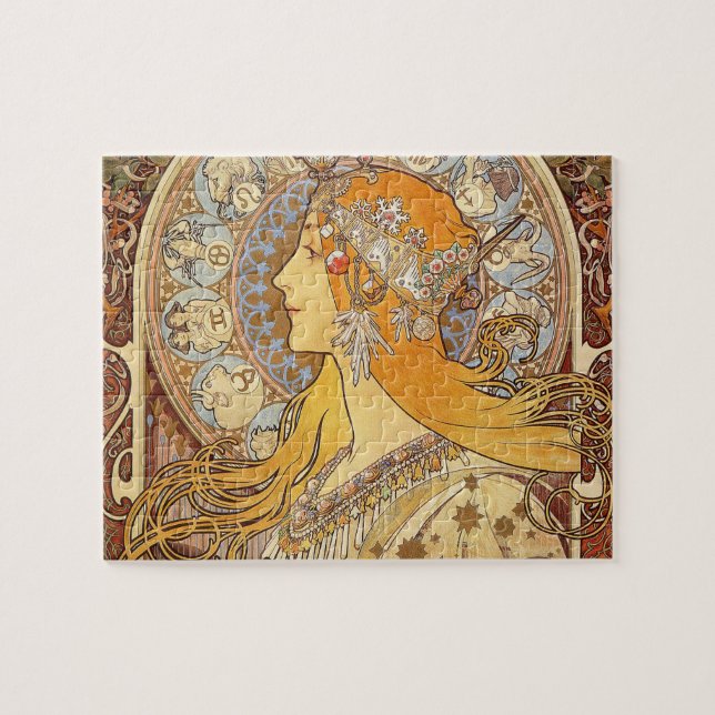 Puzzle Alfonse Mucha Zodiac Art nouveau femme (Horizontal)