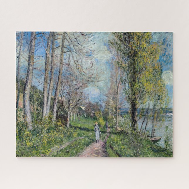 Puzzle Alfred Sisley - Les bords de Seine à By (Horizontal)