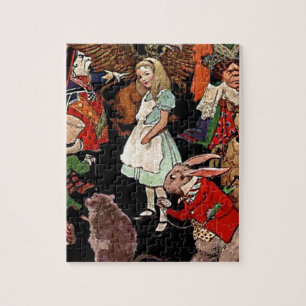 Puzzle Alice au pays des merveilles avec des amis Illustr