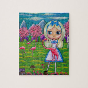 Puzzle Alice au pays des merveilles et Flamants roses Puz