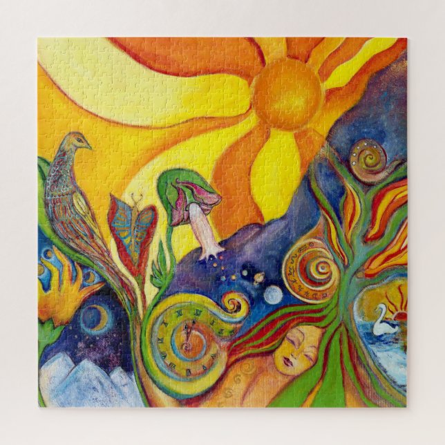 Puzzle Alice In Wonderland Psychedelic Sunshine Art des a (Vertical)