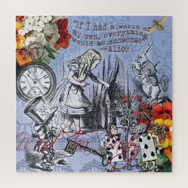 Puzzle Alice nonsense rideau merveilleux - Bleu (Vertical)