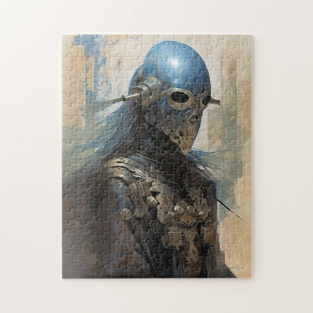 Puzzle Alien de science-fiction portant un masque casque (Vertical)