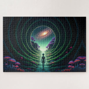 Puzzle Alien Figure marche vers une planète éloignée de S