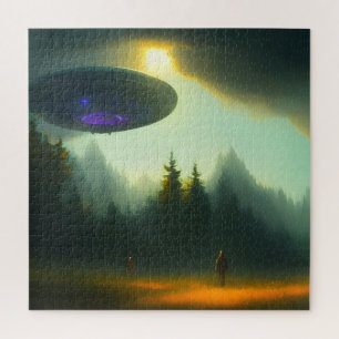 Puzzle Alien UFO Landing dans la science de fiction fores