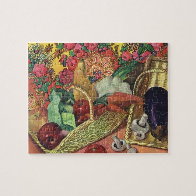 Puzzle Alimentation Biologique, Légumes de jardin, Fleurs (Horizontal)
