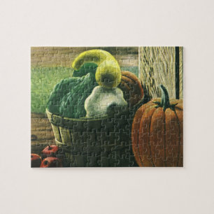 Puzzle Aliments Anciens, Courges d'Hiver, Citrouille et P