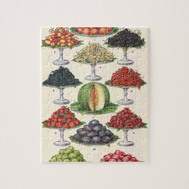Puzzle Aliments Anciens Fruits Assortis sur Plateaux pour (Vertical)