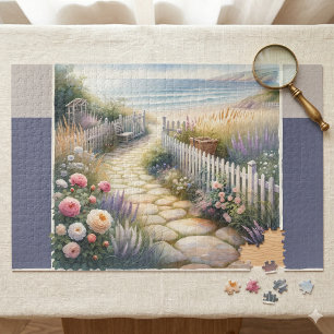 Puzzle Allée de jardin de campagne menant à la mer