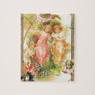 Puzzle Allégresse - anges et fleurs
