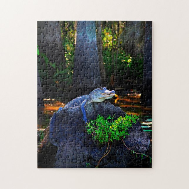 Puzzle Alligator Gator Louisiana. (Vertical)