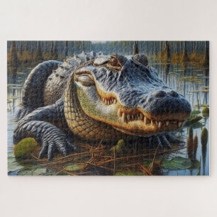 Puzzle Alligator taureau dans le marais