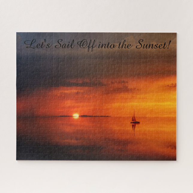 Puzzle Allons Naviguer Jusqu'Au Coucher Du Soleil (Horizontal)