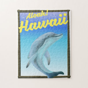Puzzle Aloha ! Hawaï ! Affiche de voyage dauphin