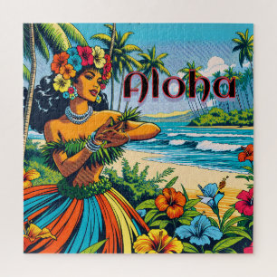 Puzzle Aloha   Hawaii Hula Dancer sur la plage