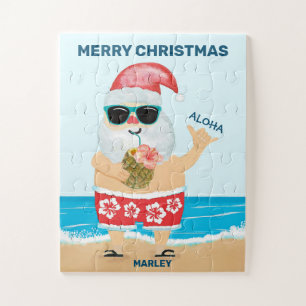 Puzzle Aloha Hawaiian Père Noël Beach Enfants Noël