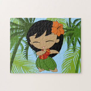 Puzzle Aloha Honeys Hawaiian Hula Girl with Orange