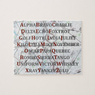 Puzzle Alphabet d'aviation, Alphabet phonétique pour pilo