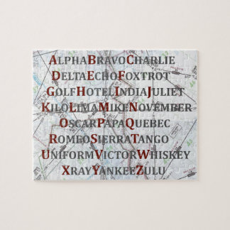 Puzzle Alphabet d'aviation, Alphabet phonétique pour pilo