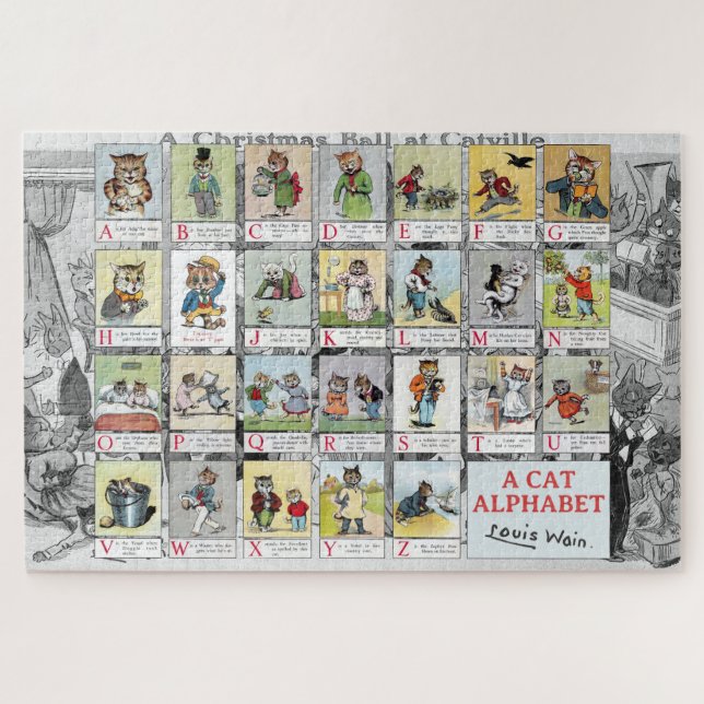 Puzzle Alphabet de chat, Louis Wain (Horizontal)