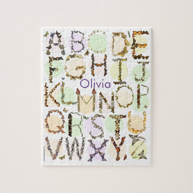 Puzzle Alphabet Papillon - Puzzle Nom Enfants (Vertical)