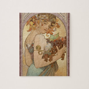 Puzzle Alphonse Mucha Fruit Art Nouveau Vintage Jeune Fil
