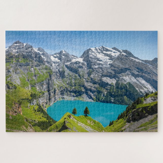 Puzzle Alpine lake Oeschinensee in Switzerland (Horizontal)