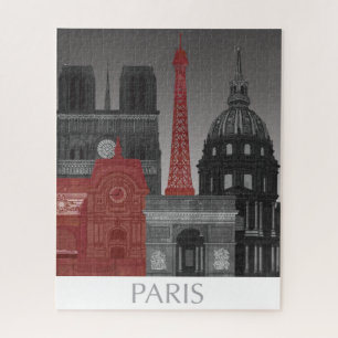 Puzzle Altitudes de Paris par nuit - rouge