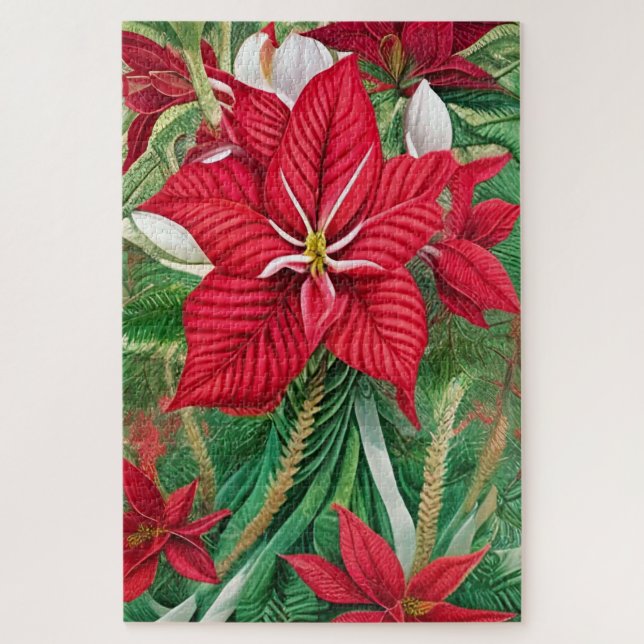 Puzzle Amaryllis Poinsettia Hybrid AI Art (Vertical)
