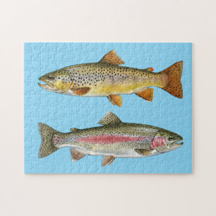 Puzzle Amateur de pêche - Conception de pêche à la truite
